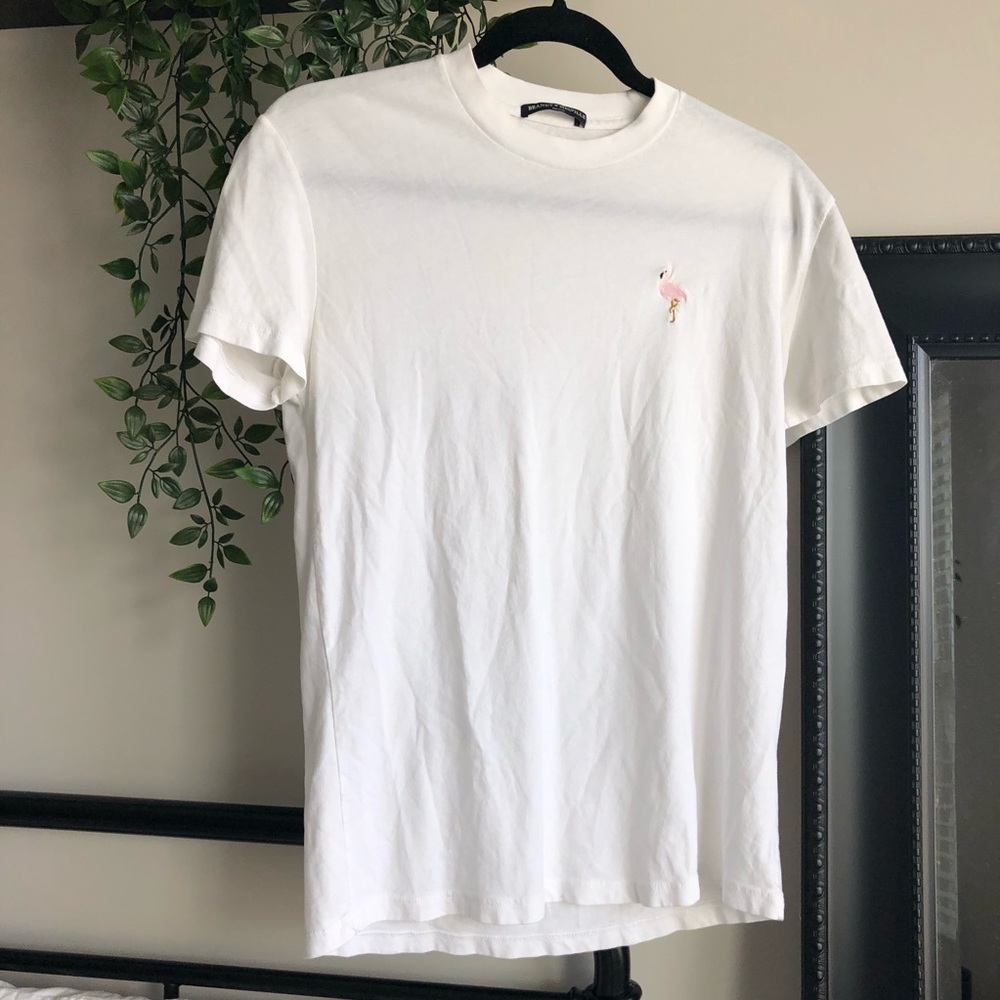 Embroidered Flamingo Tee